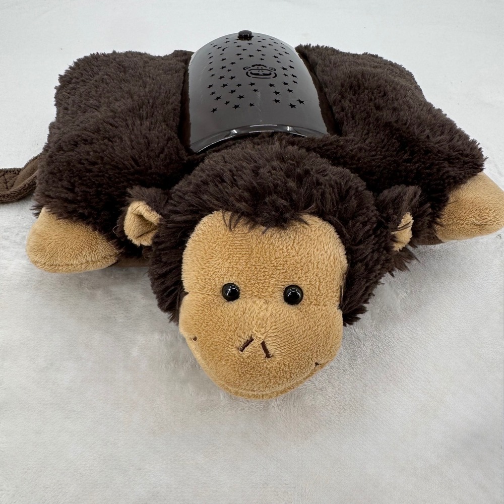 HTF Pillow Pets Dream Lites Silly Monkey Star Projector NightLight 11" Plush Toy